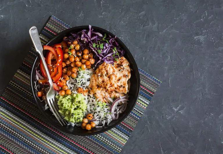 Fresh chicken and rice salad.