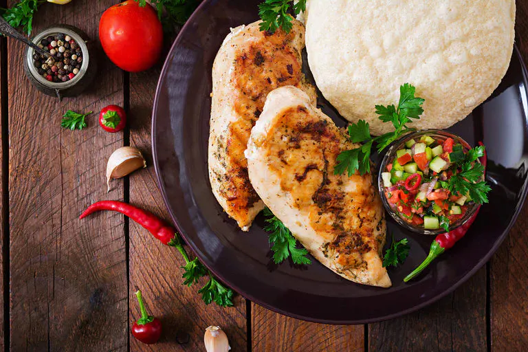 Grilled cilantro citrus chicken on a plate