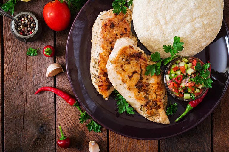 Grilled cilantro citrus chicken on a plate