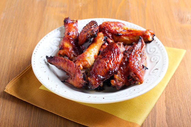 Spicy True Lime and Honey Wings on a plate