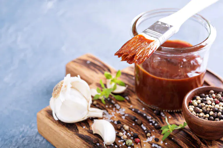 Homemade low-sugar BBQ sauce in a bowl