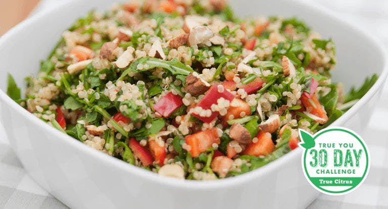 A refreshing and colorful salad with fresh ingredients