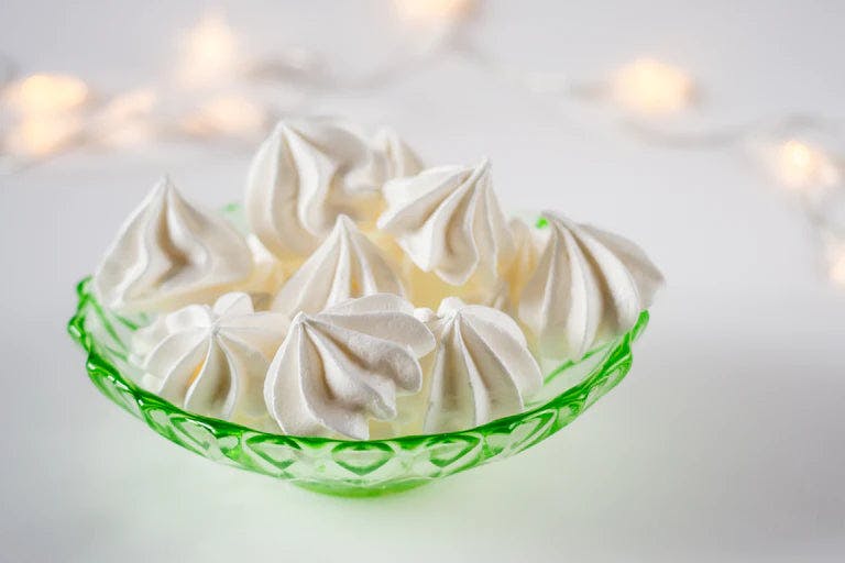 Shamrock True Lime Meringues in a bowl.