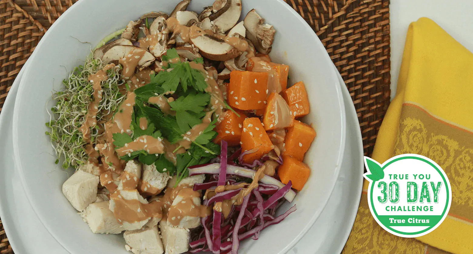 True Lime Bowl with Spicy Peanut Sauce